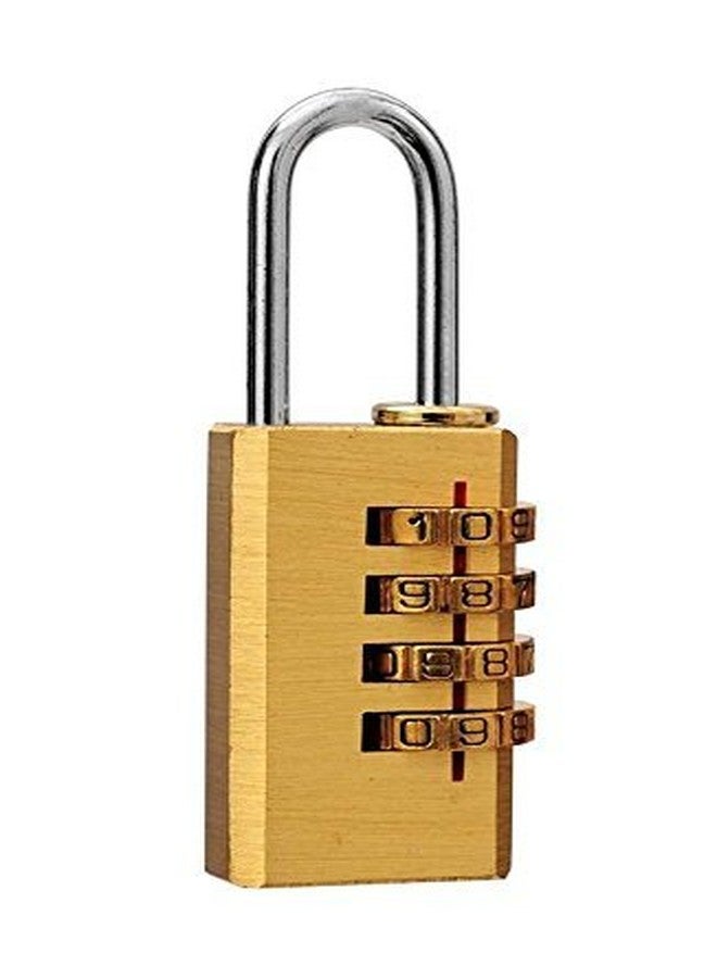 SHB 4 Digit Brass Number Lock Small Bag Lock Travel Lock Luggage Resettable Password Locks Combination Padlock - Image 1